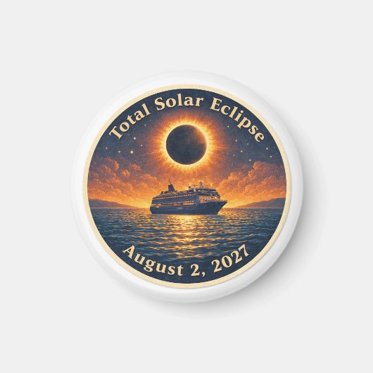 Total Solar Eclipse August 2 2027 cruise ship  マグネット (正面)