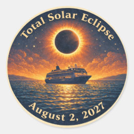 Total Solar Eclipse August 2 2027 cruise ship  ラウンドシール