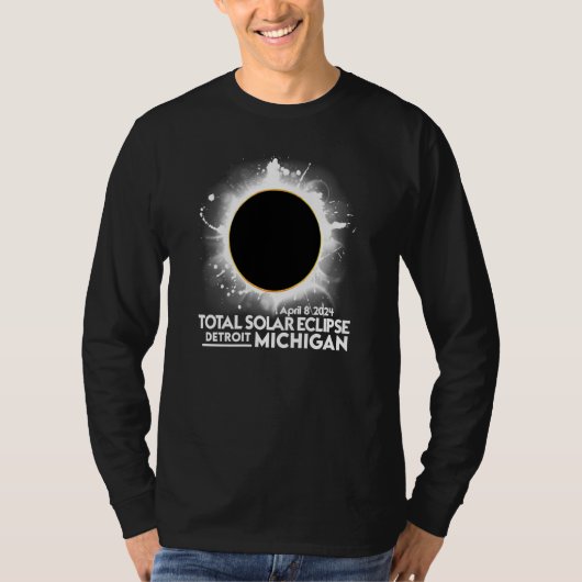 Total Solar Eclipse Detroit Michigan April 8 2024  Tシャツ (正面)