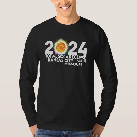 Total Solar Eclipse Kansas City Missouri April 8 2 Tシャツ (正面)