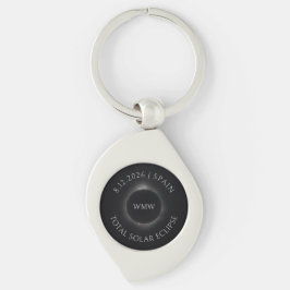 Total Solar Eclipse Key Chain Date Place Initials キーホルダー