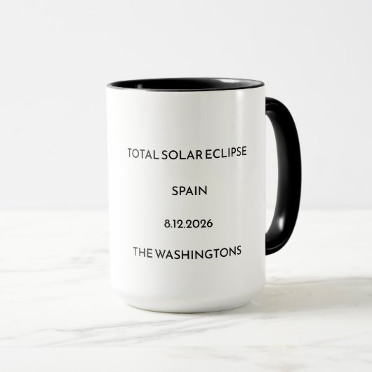 Total Solar Eclipse Name Date Place Mug マグカップ (正面右)