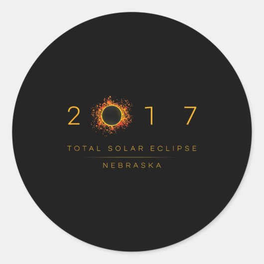Total Solar Eclipse Nebraska 2017 ラウンドシール (正面)