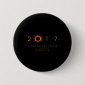 Total Solar Eclipse Nebraska 2017 Illustration 缶バッジ (正面)