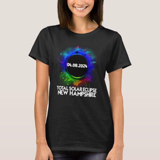Total Solar Eclipse New Hampshire 2024 Totality Co Tシャツ (正面)