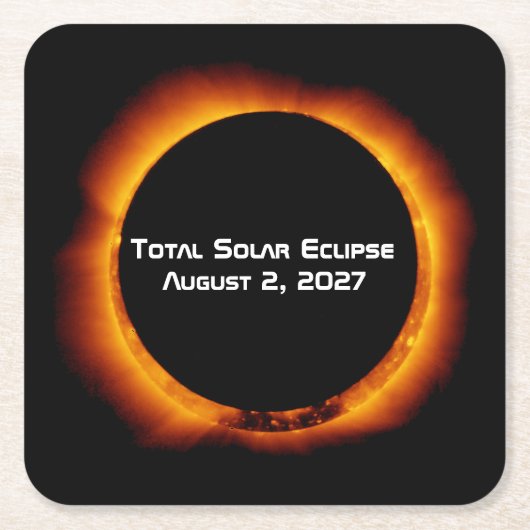 Total Solar Eclipse of the Century 2027 スクエアペーパーコースター (正面)