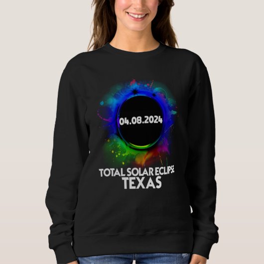 Total Solar Eclipse TEXAS 2024 Colorful American T スウェットシャツ (正面)