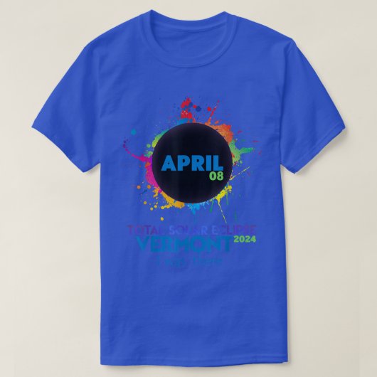 Total Solar Eclipse Vermont 2024 Colorful Totality Tシャツ (デザイン正面)