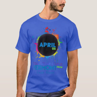 Total Solar Eclipse Vermont 2024 Colorful Totality Tシャツ