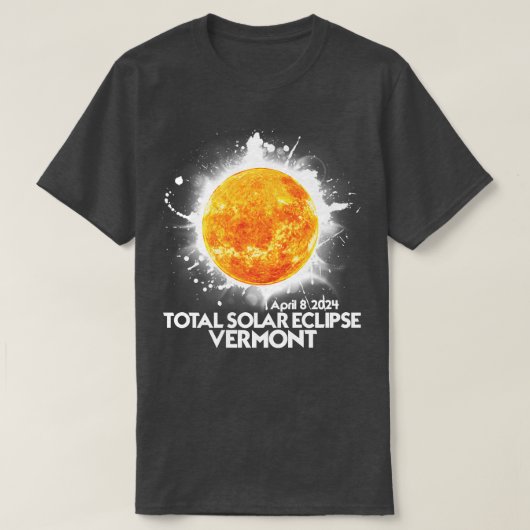 Totality VERMONT 2024 American Total Solar Eclipse Tシャツ (デザイン正面)