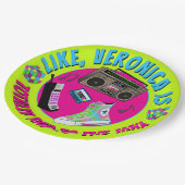 Totally 80s Retro Birthday Party Invitation ペーパープレート (アングル)