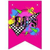 Totally 80s Retro Neon Birthday Party バンティングフラッグ (第2の旗)