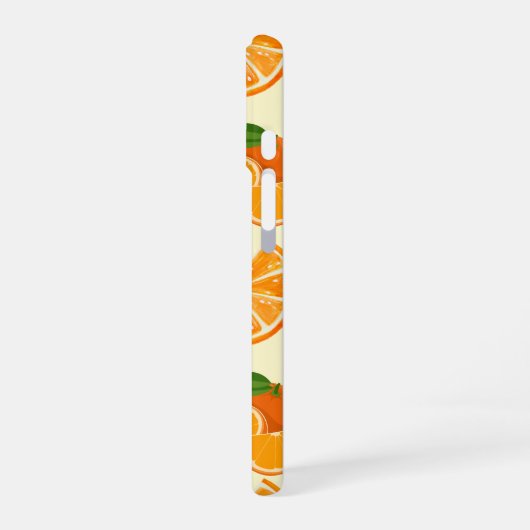 Totally a-pee-ling orange pattern iPhone 16ケース (左側面)