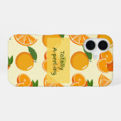 Totally a-pee-ling orange pattern iPhone 16ケース (裏面横)