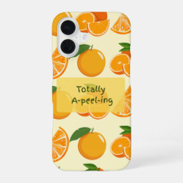 Totally a-pee-ling orange pattern iPhone 16ケース