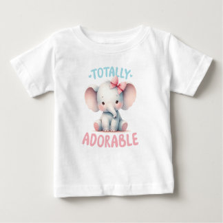 Totally Adorable Baby Elephant T-Shirt ベビーTシャツ