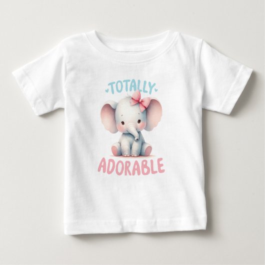 Totally Adorable Baby Elephant T-Shirt ベビーTシャツ (正面)