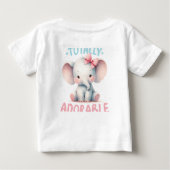 Totally Adorable Baby Elephant T-Shirt ベビーTシャツ (裏面)