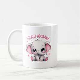 Totally Adorable Elephant Cute Art コーヒーマグカップ