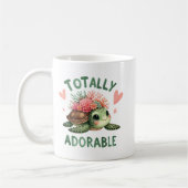 Totally Adorable Turtle Cute Art コーヒーマグカップ (左)