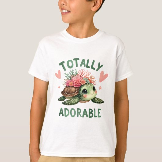 Totally Adorable Turtle Cute Art Tシャツ (正面)