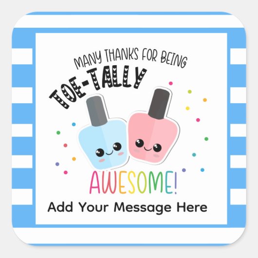 Totally Awesome Thank You ステッカー - 楽しい感謝の気持ちを表現 (正面)