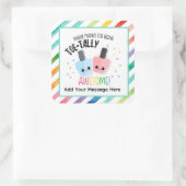 Totally Awesome Thank You Stickers – Fun Appreciat スクエアシール (バッグ)