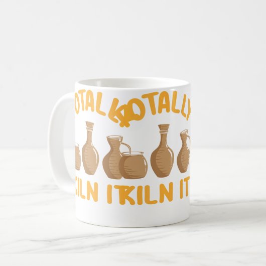 Totally Kiln It Funny Pottery コーヒーマグカップ (正面左)