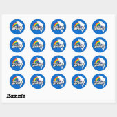 TOTALLY STRAIGHT DOLPHIN - WHITE - (2).png ラウンドシール (シート)