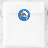 TOTALLY STRAIGHT DOLPHIN - WHITE - (2).png ラウンドシール (バッグ)