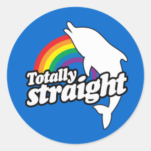 TOTALLY STRAIGHT DOLPHIN - WHITE - (2).png ラウンドシール