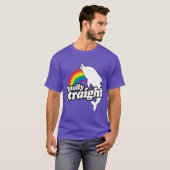 TOTALLY STRAIGHT DOLPHIN - WHITE - (2).png Tシャツ (正面フル)