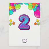 Totally Two-bullar, 80s Colorful 2nd Birthday 招待状 (裏面)