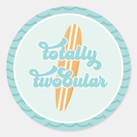 Totally Twobular サーフビーチ 2歳の誕生日 ラウンドシール (正面)