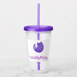 TotallyNippyのタンブラーの紫色猫 アクリルタンブラー
