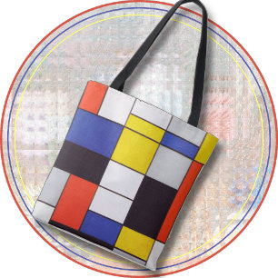 TOTE BAG -モンドリアン抽象芸術の色のパターン トートバッグ