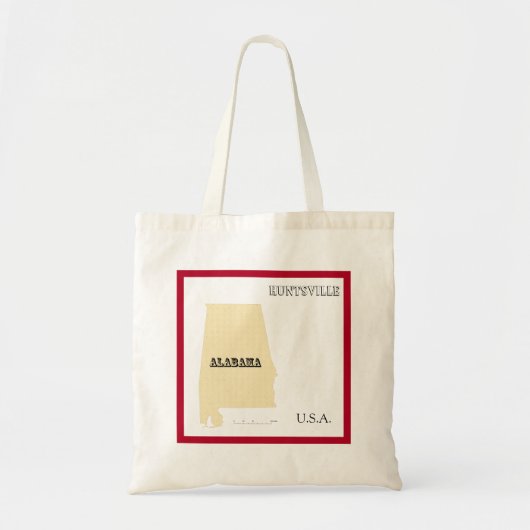 Tote Bag - Alabama State Map with City トートバッグ (正面)