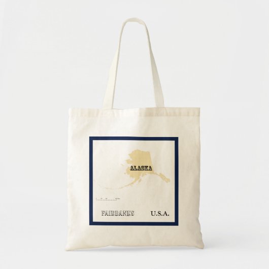Tote Bag - Alaska State Map with City トートバッグ (正面)