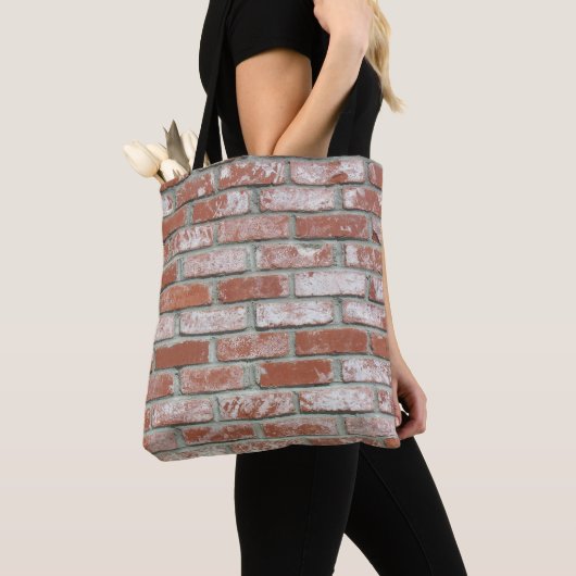 Tote Bag (ao) - Distressed Red Bricks トートバッグ (クローズアップ)