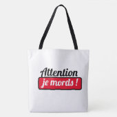Tote Bag Attention je mords ! トートバッグ (正面)