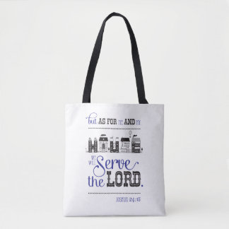 Tote bag bible scripture inspired joshua 24 トートバッグ