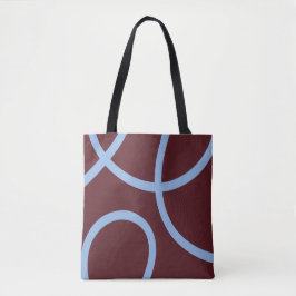 Tote Bag – Blue Lines on Burgundy トートバッグ