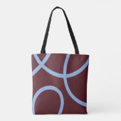Tote Bag – Blue Lines on Burgundy トートバッグ (裏面)