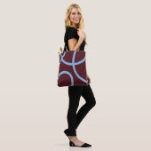 Tote Bag – Blue Lines on Burgundy トートバッグ (モデル)