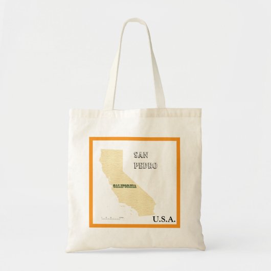 Tote Bag - California Map with City Name トートバッグ (正面)