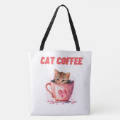 Tote Bag Cat Caffee トートバッグ (正面)