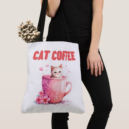 Tote Bag Cat Caffee トートバッグ (クローズアップ)