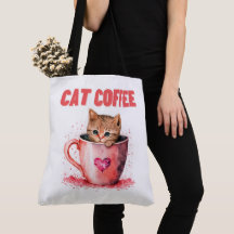 Tote Bag Cat Caffee