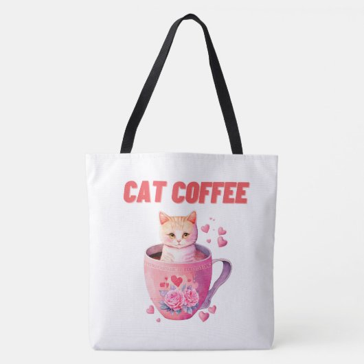 Tote Bag Cat Caffee トートバッグ (正面)