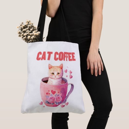 Tote Bag Cat Caffee トートバッグ (クローズアップ)